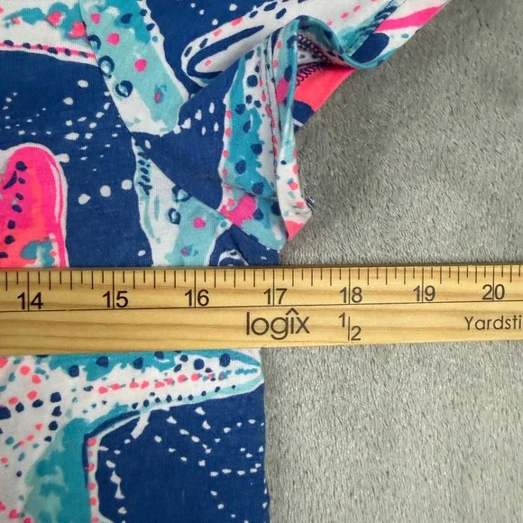 Lilly Pulitzer Indigo Star Struck Print Dori Tee Womens Medium - Picture 4 of 7